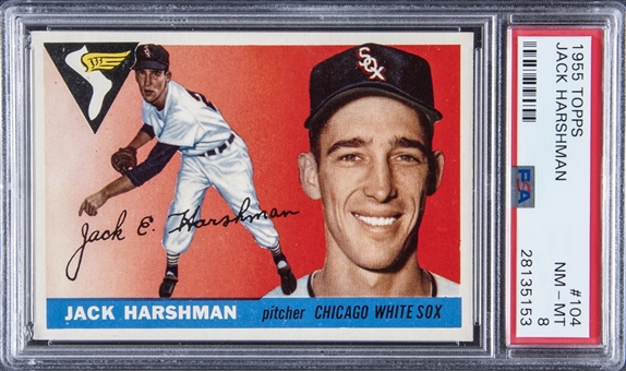 1955 Topps #104 Jack Harshman - PSA NM-MT 8